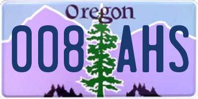 OR license plate 008AHS