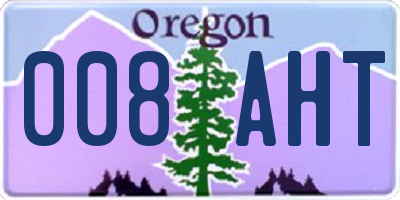 OR license plate 008AHT