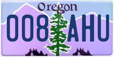 OR license plate 008AHU