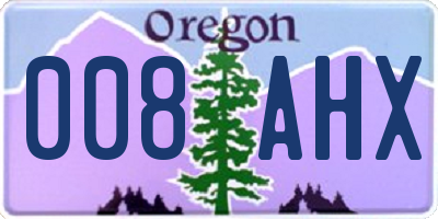 OR license plate 008AHX