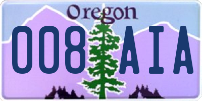 OR license plate 008AIA
