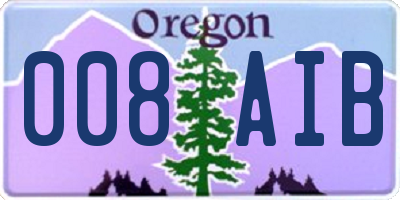OR license plate 008AIB