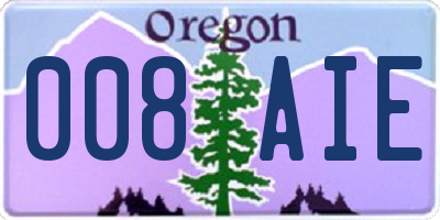OR license plate 008AIE