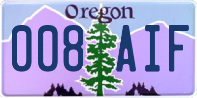 OR license plate 008AIF