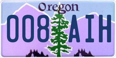 OR license plate 008AIH