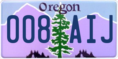 OR license plate 008AIJ