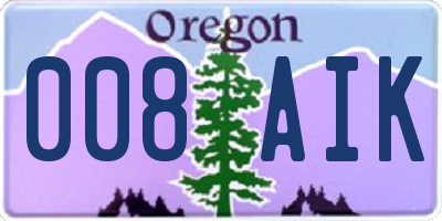 OR license plate 008AIK