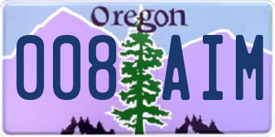 OR license plate 008AIM