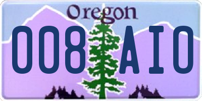 OR license plate 008AIO