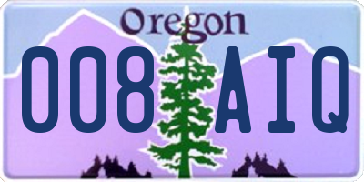 OR license plate 008AIQ