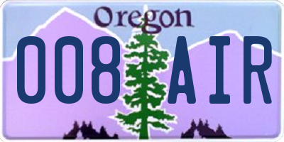OR license plate 008AIR