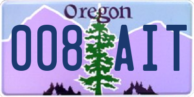 OR license plate 008AIT