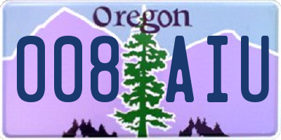 OR license plate 008AIU