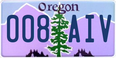 OR license plate 008AIV