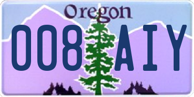 OR license plate 008AIY