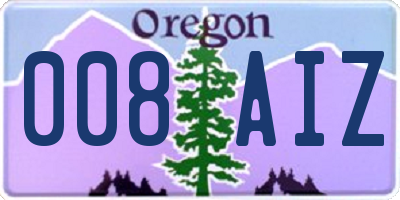 OR license plate 008AIZ