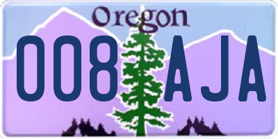 OR license plate 008AJA