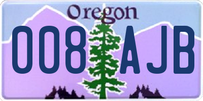 OR license plate 008AJB