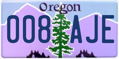 OR license plate 008AJE