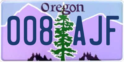 OR license plate 008AJF