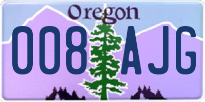 OR license plate 008AJG