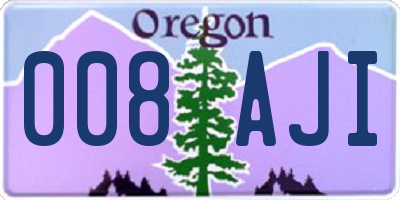 OR license plate 008AJI