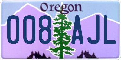 OR license plate 008AJL