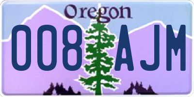OR license plate 008AJM