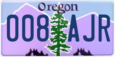 OR license plate 008AJR