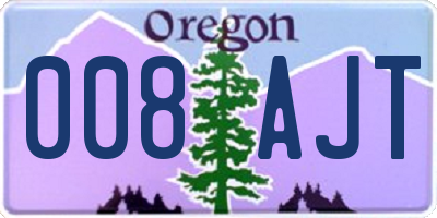 OR license plate 008AJT