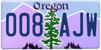 OR license plate 008AJW