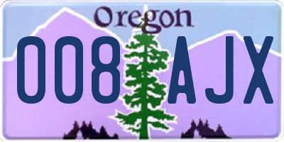 OR license plate 008AJX