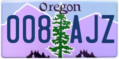 OR license plate 008AJZ