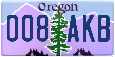 OR license plate 008AKB