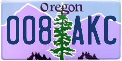 OR license plate 008AKC