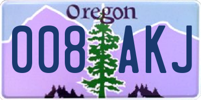 OR license plate 008AKJ