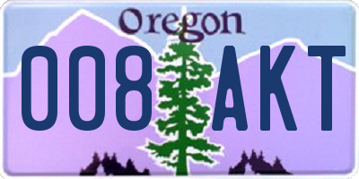 OR license plate 008AKT