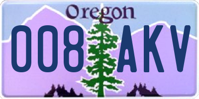 OR license plate 008AKV