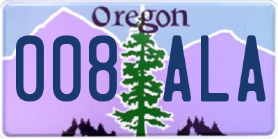 OR license plate 008ALA