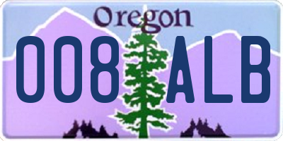 OR license plate 008ALB