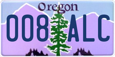 OR license plate 008ALC