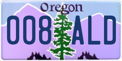 OR license plate 008ALD