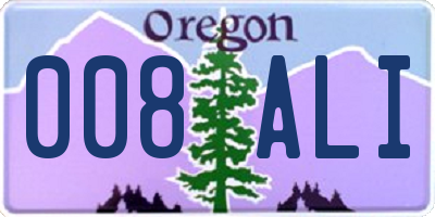 OR license plate 008ALI