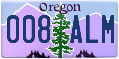 OR license plate 008ALM