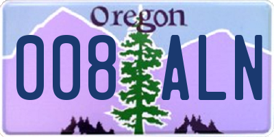 OR license plate 008ALN