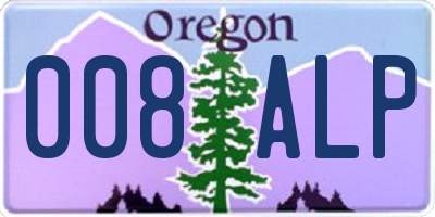 OR license plate 008ALP