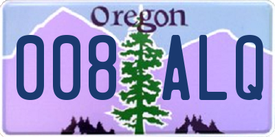 OR license plate 008ALQ
