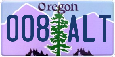 OR license plate 008ALT