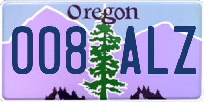 OR license plate 008ALZ