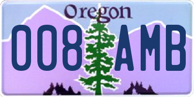 OR license plate 008AMB